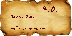 Mátyus Olga névjegykártya